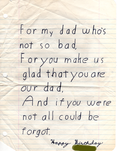 A card I wrote for my dad's birthday
